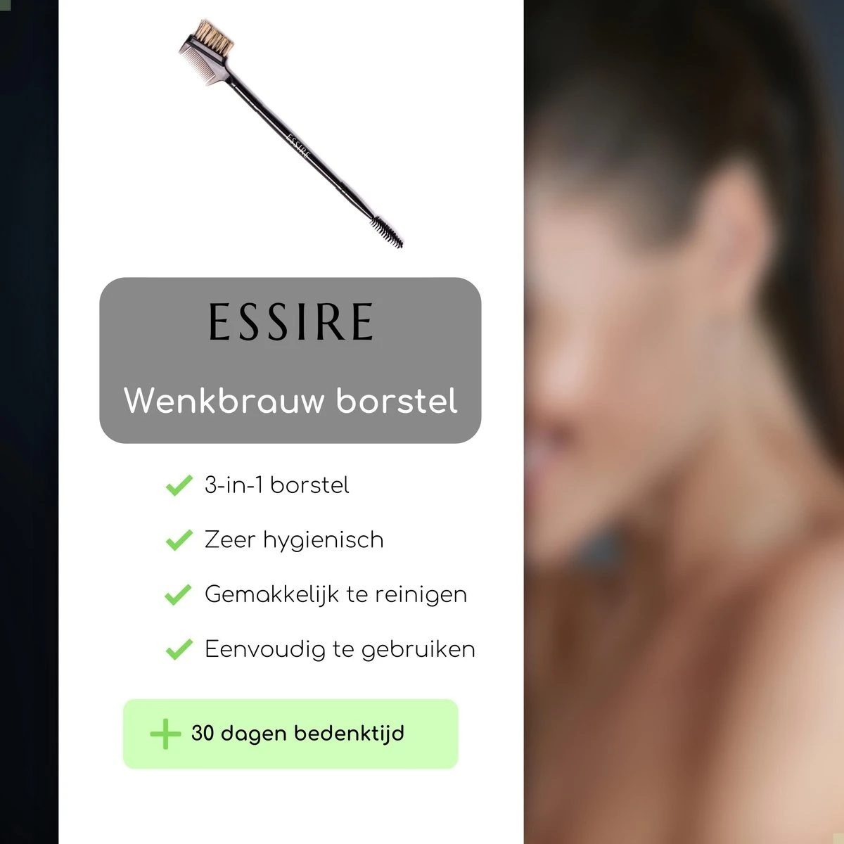 Essire Luxe Wenkbrauw Borstel - Wimperborstel - Wimperkam - 3-in-1 6 Essire Luxe Wenkbrauw Borstel - Wimperborstel - Wimperkam - 3-in-1 - Afbeelding 6