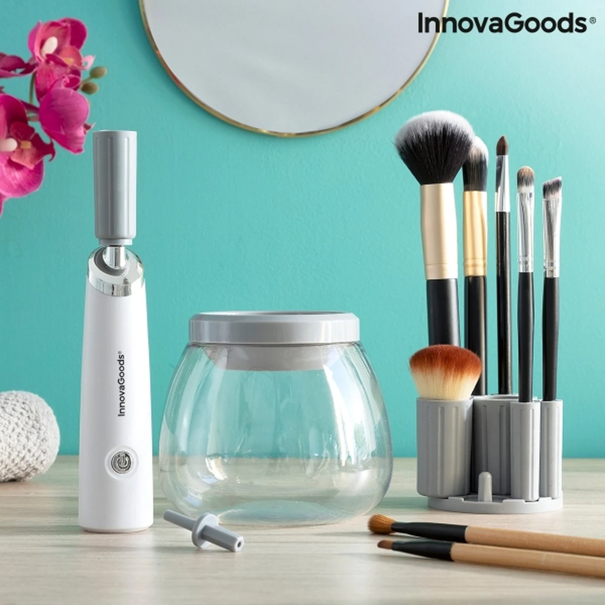 Innovagoods Luxe Make-up Kwastenreiniger - Elektrisch - Reinigen én Drogen - Draadloos - Make-up Borstels Schoonmaken 3 Innovagoods Luxe Make-up Kwastenreiniger - Elektrisch - Reinigen én Drogen - Draadloos - Make-up Borstels Schoonmaken - Afbeelding 3