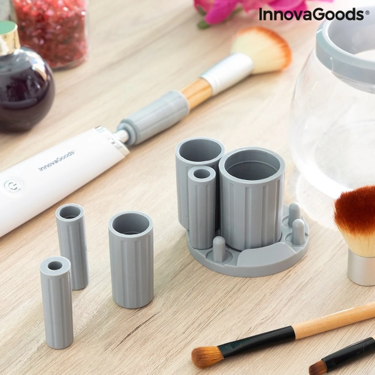 Innovagoods Luxe Make-up Kwastenreiniger - Elektrisch - Reinigen én Drogen - Draadloos - Make-up Borstels Schoonmaken 6 Innovagoods Luxe Make-up Kwastenreiniger - Elektrisch - Reinigen én Drogen - Draadloos - Make-up Borstels Schoonmaken - Afbeelding 6