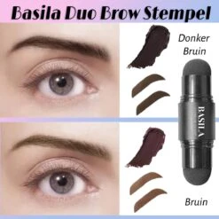 Basila® Duo Wenkbrauw Stempel Kit - Donker Bruin & Bruin - Watervast - Matte Poeder - Trimmer - 26 Stencils -Cosmetica winkel 1200x1200 1881