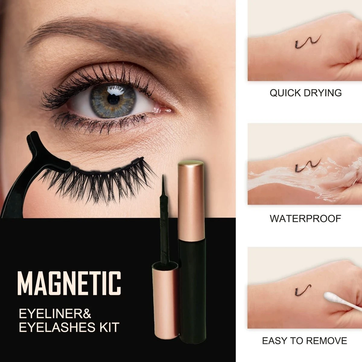 24 Magnetische Wimpers Met Eyelinerkit / 12 Paar- Herbruikbare Magnetische Wimpers - Natuurlijk Ogende Wimperspakket, 2 Buizen Magnetische Eyeliner, 3D Magnetische Nepwimperskit Met Wimperpincet - Magnetische Wimpers 3 24 Magnetische Wimpers Met Eyelinerkit / 12 Paar- Herbruikbare Magnetische Wimpers - Natuurlijk Ogende Wimperspakket, 2 Buizen Magnetische Eyeliner, 3D Magnetische Nepwimperskit Met Wimperpincet - Magnetische Wimpers - Afbeelding 3