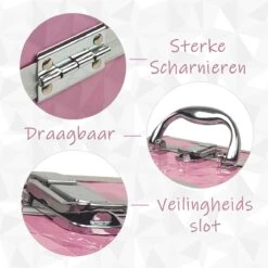 Make Up Koffer Meisjes En Dames Roze - Make Up Organizer Met Spiegel - Cosmetica Koffer - Beautycase Koffer -Cosmetica winkel 1200x1200 991