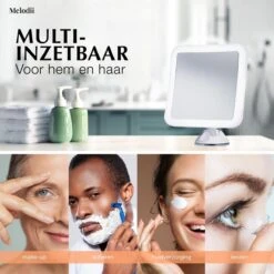Melodii ML10X - Make Up Spiegel Met LED Verlichting - Scheerspiegel - 10x Vergroting - Met Tru-Daylight Verlichting - Voor Hem En Voor Haar -Cosmetica winkel 1200x1200 997