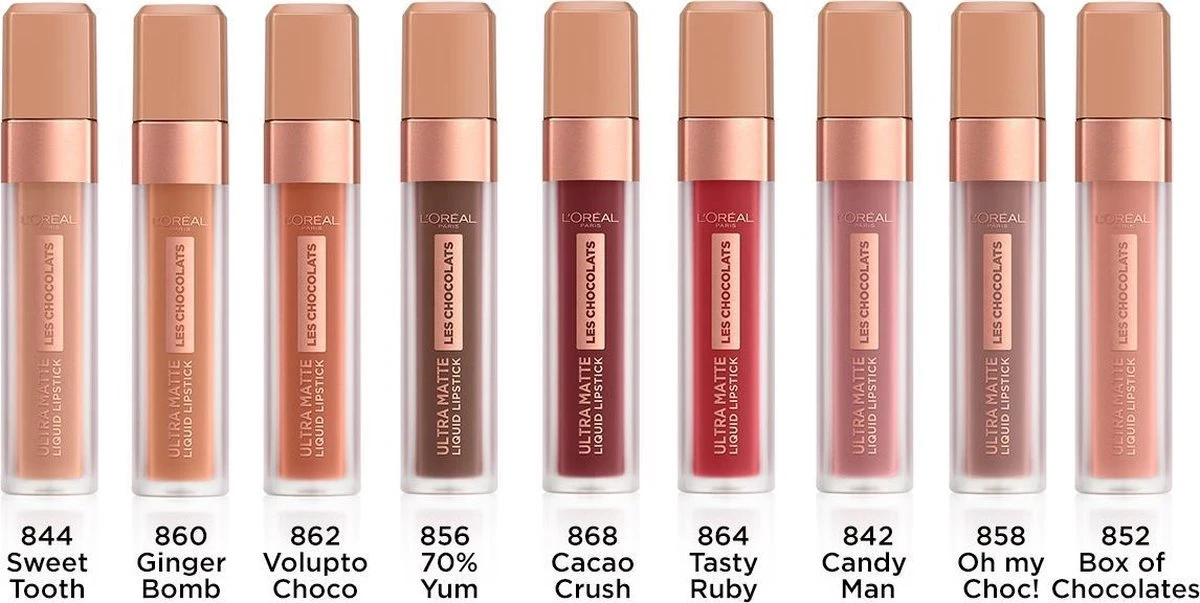 L'Oréal Paris Les Chocolates Ultra Matte Liquid Lippenstift - 864 Tasty Ruby 6 L'Oréal Paris Les Chocolates Ultra Matte Liquid Lippenstift - 864 Tasty Ruby - Afbeelding 6
