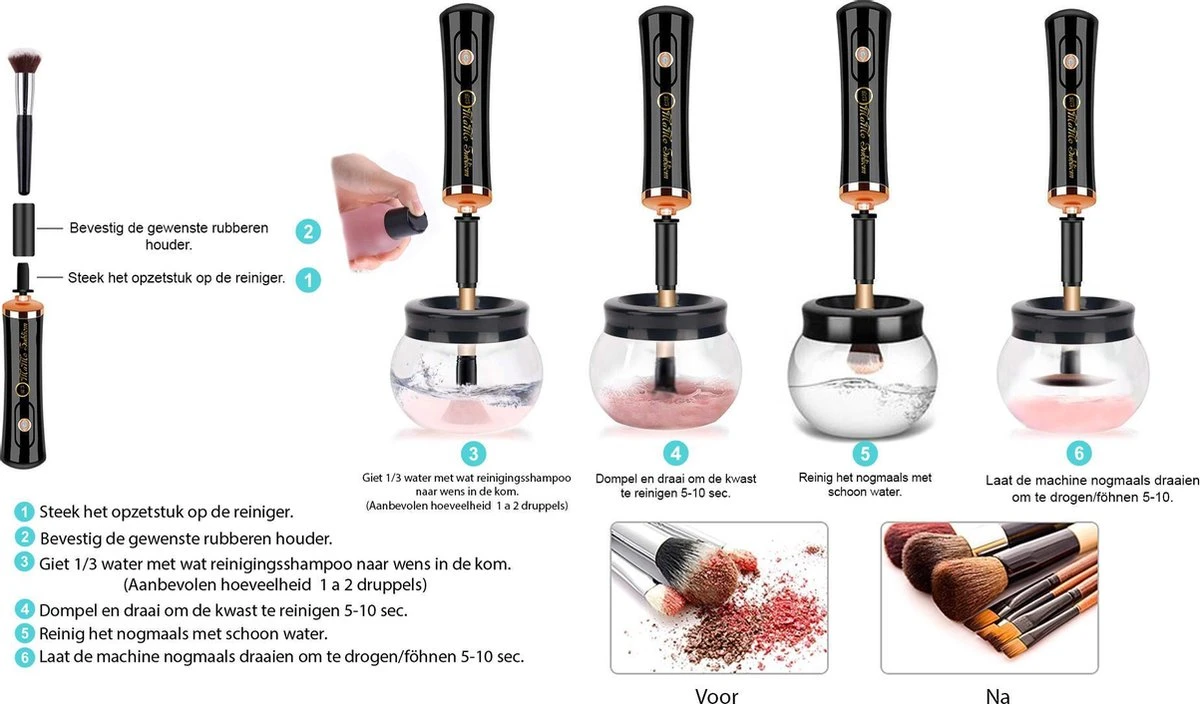 MaMo Subliem - Elektrische Make Up Kwasten Reiniger - Cadeau Tip - Brush Cleaner - Make-up Borstel Reiniger - Make Up Kwasten Reiniger - Wassen - Föhnen - Hygiëne - Make-up Kwastenreiniger 3 MaMo Subliem - Elektrische Make Up Kwasten Reiniger - Cadeau Tip - Brush Cleaner - Make-up Borstel Reiniger - Make Up Kwasten Reiniger - Wassen - Föhnen - Hygiëne - Make-up Kwastenreiniger - Afbeelding 3