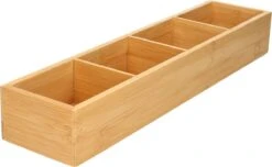 Gerim - Make-up Sorteer Organizer 4-vaks Bakje 44 X 10 X 6 Cm Bamboe