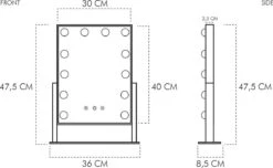 United Entertainment - Hollywood Spiegel Met 12 LEDs - 36x47,5 Cm - Wit -Cosmetica winkel 1200x739 3