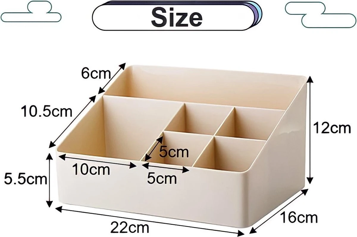 Merkloos Make-Up Organizer - Opbergdoos - Cosmetica - Grijs - Sieraden - Nagelak - Make Up Organizer - Make Up Organizers 6 Merkloos Make-Up Organizer - Opbergdoos - Cosmetica - Grijs - Sieraden - Nagelak - Make Up Organizer - Make Up Organizers - Afbeelding 6