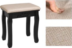 Merkloos Kaptafel, Kaptafel Met Grote Spiegel Zonder Frame, Toilettafel, Kaptafel, Voor Make-up, Gewatteerde Kruk, 5 Laden, Verplaatsbare Opbergdoos, Zwart RDT25BK 11 Merkloos Kaptafel, Kaptafel Met Grote Spiegel Zonder Frame, Toilettafel, Kaptafel, Voor Make-up, Gewatteerde Kruk, 5 Laden, Verplaatsbare Opbergdoos, Zwart RDT25BK -Cosmetica winkel 1200x805 2