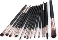 Evvie 20-delige Make-up Kwasten Set - Rosé Zwart -Cosmetica winkel 1200x825