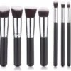 Kabuki Professionele Make-up Kwasten - Kwastenset - Zwart/Zilver - 10 Delig