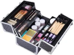 Make-upkoffer, Kapperskoffer, Cosmeticakoffer, Lege Nagelkoffer, Multikoffer, Afsluitbaar Voor Nageldesign/massageolie/fotoapparatuur, 34,7 X 22,2 X 25 Cm HMTM-YAHEE-411176 -Cosmetica winkel 1200x898 5