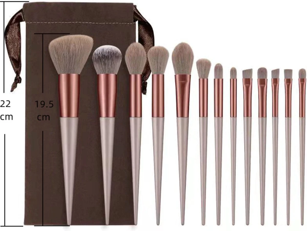 Make Up Kwasten Set | 13 Stuks | Inclusief Beschermingszakje | Vegan | Blending Beauty | Voor O.a. Foundation & Oogschaduw | Cadeau Voor Haar 2 Make Up Kwasten Set | 13 Stuks | Inclusief Beschermingszakje | Vegan | Blending Beauty | Voor O.a. Foundation & Oogschaduw | Cadeau Voor Haar - Afbeelding 2