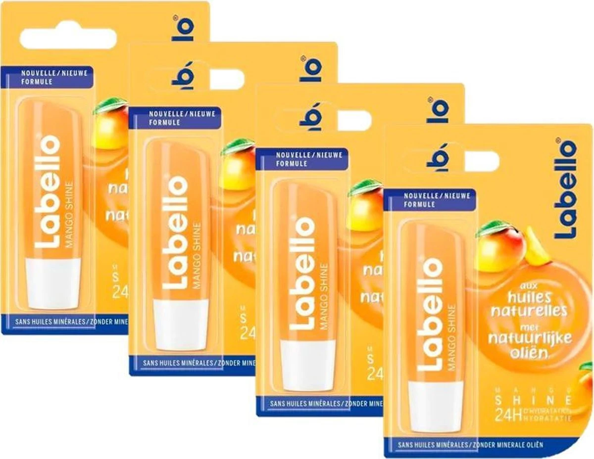 Labello Lippenbalsem Mango Shine - 4 Balsems 1 Labello Lippenbalsem Mango Shine - 4 Balsems