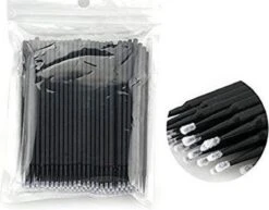 Lashes & More - 100 Stuks Wegwerp Microbrushes - Zwart - Wimpers Uitbreiding - Individuele Lash Verwijderen - Wattenstaafje - Micro Borstel Voor Wimper Extensions Tool- Microbrush