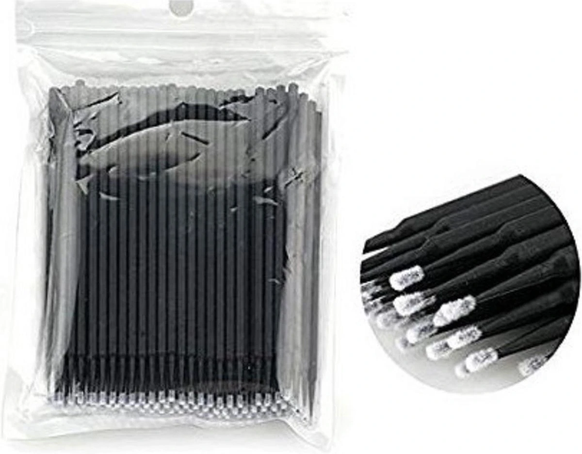 Lashes & More - 100 Stuks Wegwerp Microbrushes - Zwart - Wimpers Uitbreiding - Individuele Lash Verwijderen - Wattenstaafje - Micro Borstel Voor Wimper Extensions Tool- Microbrush 1 Lashes & More - 100 Stuks Wegwerp Microbrushes - Zwart - Wimpers Uitbreiding - Individuele Lash Verwijderen - Wattenstaafje - Micro Borstel Voor Wimper Extensions Tool- Microbrush