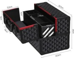 Make-upkoffer, Kapperskoffer, Cosmeticakoffer, Lege Nagelkoffer, Multikoffer, Afsluitbaar Voor Nageldesign/massageolie/fotoapparatuur, 34,7 X 22,2 X 25 Cm , Volledig Zwart HM-YAHEE-411233 -Cosmetica winkel 1200x946