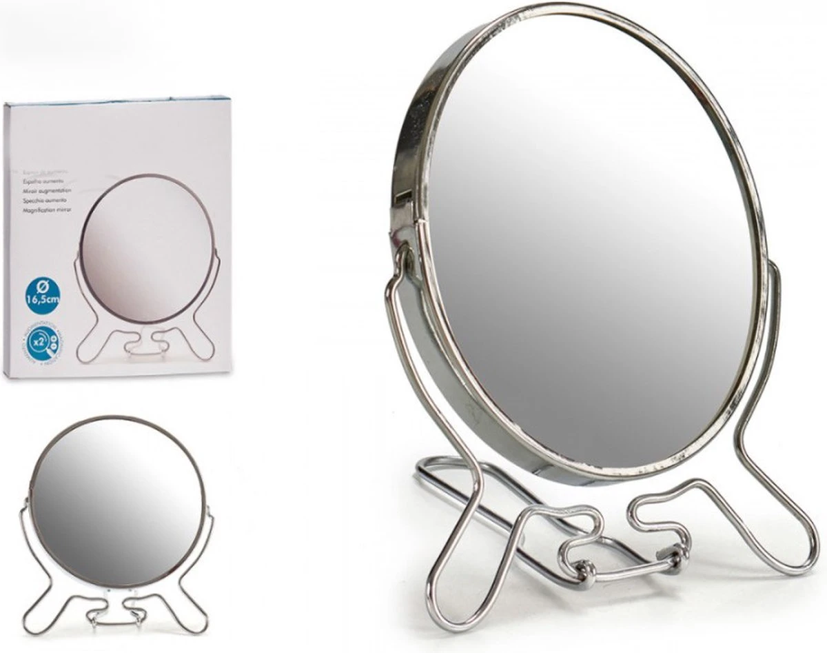 Merkloos Scheerspiegel 12cm 2-zijdig (één Zijde 2x Vergrotend) - Aluminium 2 Merkloos Scheerspiegel 12cm 2-zijdig (één Zijde 2x Vergrotend) - Aluminium - Afbeelding 2
