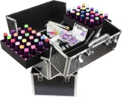 Cosmetica Of Nagel Koffer XL Zwart Glad -Cosmetica winkel 1200x955