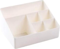 Merkloos Make-Up Organizer - Opbergdoos - Cosmetica - Wit/Creme -Sieraden - Nagelak - Make Up Organizer - Make Up Organizers -Cosmetica winkel 1200x979