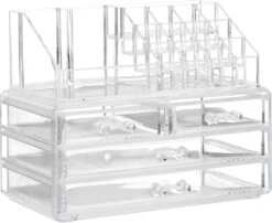 Relaxdays Make-up Organizer - Tweedelig - Cosmetica Opbergdoos - Transparant 29 Relaxdays Make-up Organizer - Tweedelig - Cosmetica Opbergdoos - Transparant -Cosmetica winkel 1200x982