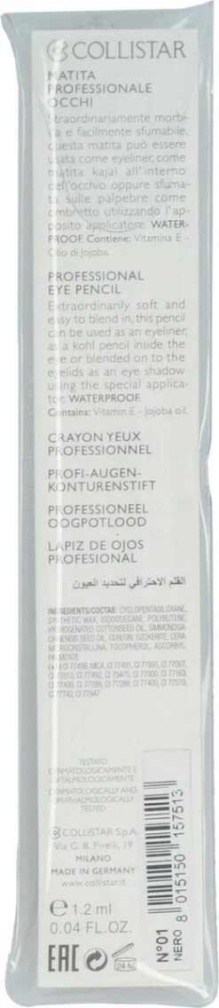 Collistar Professional Eyepencil 1, Black 10 Collistar Professional Eyepencil 1, Black -Cosmetica winkel 261x1200
