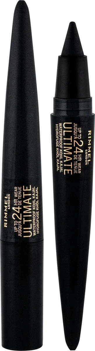 Rimmel London Ultimate Kohl Kajal - Eyeliner - Oogpotlood - 001 Black Obsidian - Waterproof - Zwart - 1.6 G 1 Rimmel London Ultimate Kohl Kajal - Eyeliner - Oogpotlood - 001 Black Obsidian - Waterproof - Zwart - 1.6 G