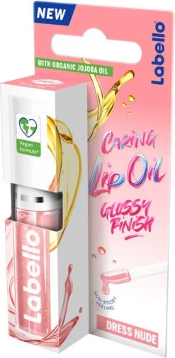Labello Caring Lip Oil Dress Nude - 5.5 Ml -Cosmetica winkel 586x1200