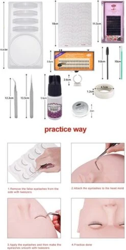 Lashes & More | Wimperextensions Starters Pakket | Oefenset Voor Beginnend Wimperstylist | Lash Kit | Oefen Wimper Set -Cosmetica winkel 606x1200