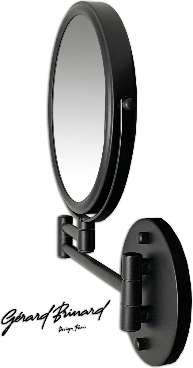 Make-up Wandspiegel Knikarm Mat Zwart - 10x Vergroting 20cmØ 2 Make-up Wandspiegel Knikarm Mat Zwart - 10x Vergroting 20cmØ - Afbeelding 2