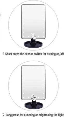 Merkloos Make Up Spiegel - Make Up Spiegel Met Verlichting - 16 LED Lampen - Make Up Organizer - Scheerspiegel - -Cosmetica winkel 658x1200 5