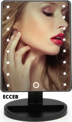 Make-Up Spiegel - LED Verlichting - Zwart - Cosmetica Spiegel - Scheerspiegel