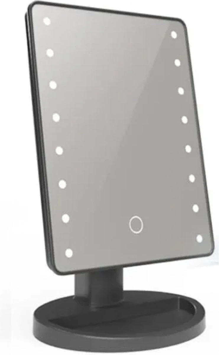 Make-Up Spiegel - LED Verlichting - Zwart - Cosmetica Spiegel - Scheerspiegel 2 Make-Up Spiegel - LED Verlichting - Zwart - Cosmetica Spiegel - Scheerspiegel - Afbeelding 2