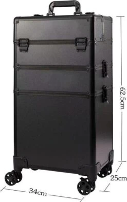 Beautycase / Beautykoffer / Trolley Voor Opbergen Van Uw Persoonlijke Verzorgingsproducten In 3 In 1 Van Aluminium - Bekleed Zwart Fluweel - 8wielen - Kapper - Tattoo - Nagel - Visagie - Make-up - Cosmetica - Schmink - Beauty Case / Beauty Koffer 7 Beautycase / Beautykoffer / Trolley Voor Opbergen Van Uw Persoonlijke Verzorgingsproducten In 3 In 1 Van Aluminium - Bekleed Zwart Fluweel - 8wielen - Kapper - Tattoo - Nagel - Visagie - Make-up - Cosmetica - Schmink - Beauty Case / Beauty Koffer -Cosmetica winkel 755x1200 3