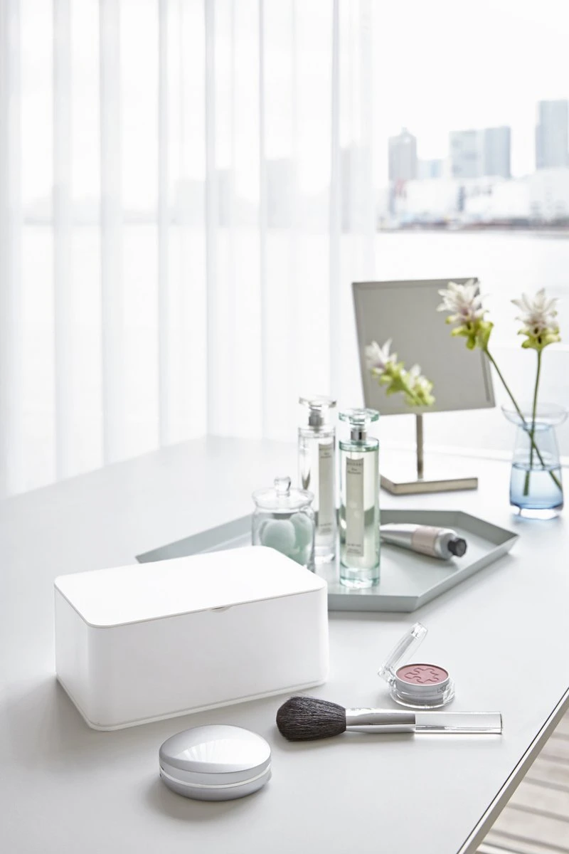 Yamazaki Bakje Voor Vochtige Doekjes - Wit - Met Deksel 6 Yamazaki Bakje Voor Vochtige Doekjes - Wit - Met Deksel - Afbeelding 6