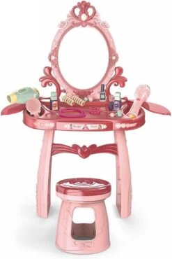 Kaptafel Kind - Make Up Tafel Met Spiegel - 44x24,5x76cm - Roze -Cosmetica winkel 802x1200 3