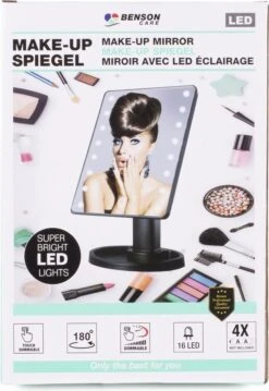 Benson Make Up Spiegel - LED Touch - Dimbaar - 16 Leds - Zwart 5 Benson Make Up Spiegel - LED Touch - Dimbaar - 16 Leds - Zwart -Cosmetica winkel 826x1200 3