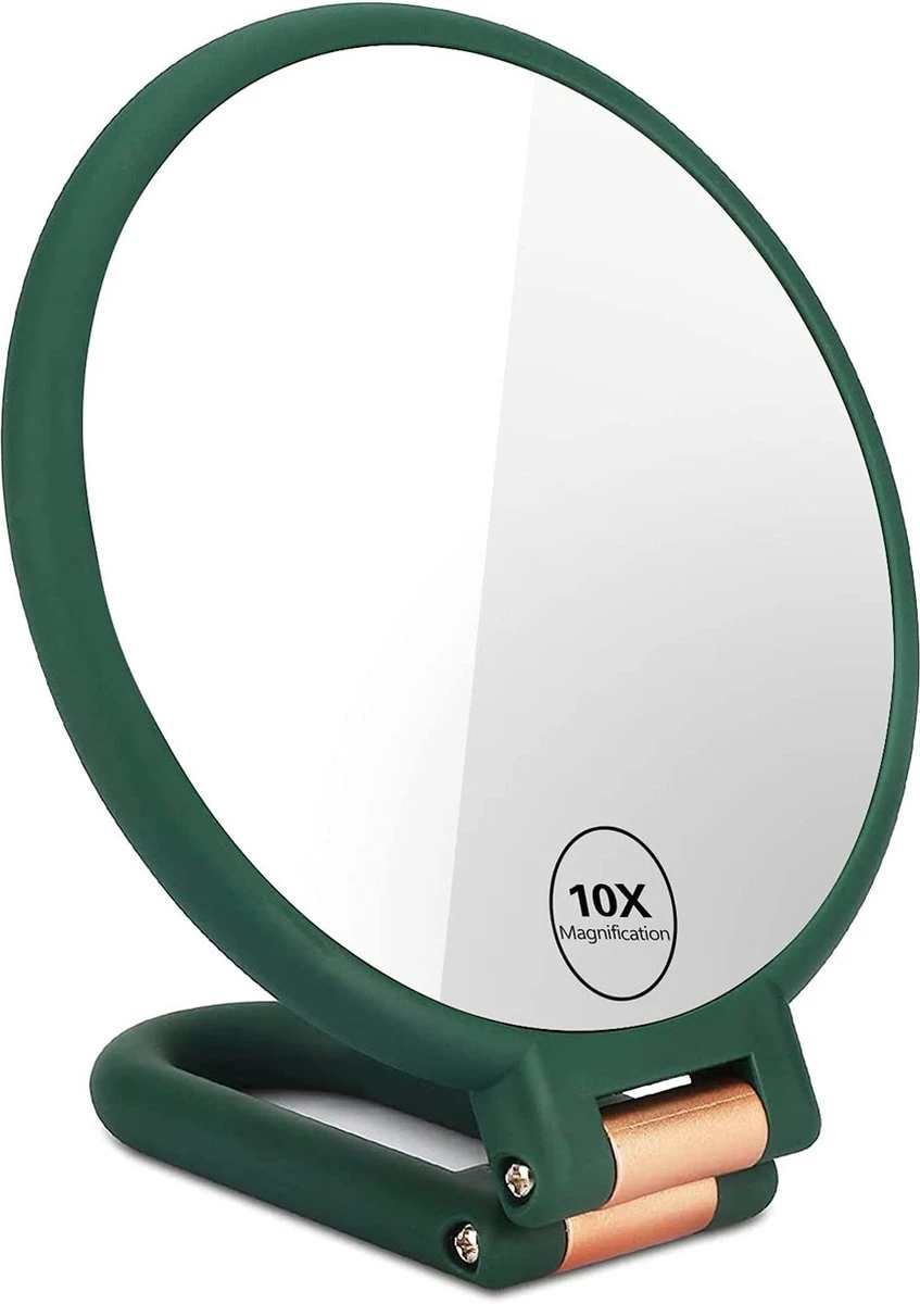 FOGARI Handspiegel Met 1 X 10 X Vergroting, Dubbelzijdige Make-upspiegel, Draagbare Kleine Spiegel, Inklapbare Verstelbare Spiegel Met Handvat, Ronde Reisspiegel, Make-upspiegel, Tafelspiegel, 360 Graden Draaibaar 1 FOGARI Handspiegel Met 1 X 10 X Vergroting, Dubbelzijdige Make-upspiegel, Draagbare Kleine Spiegel, Inklapbare Verstelbare Spiegel Met Handvat, Ronde Reisspiegel, Make-upspiegel, Tafelspiegel, 360 Graden Draaibaar