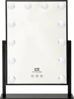 United Entertainment - Hollywood Spiegel Met 12 LEDs - 36x47,5 Cm - Zwart -Cosmetica winkel 902x1200 3