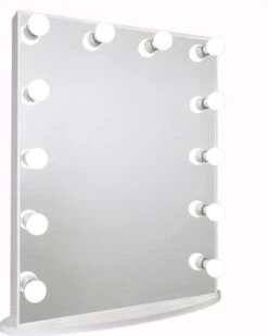 Bright Beauty Vanity Hollywood Make Up Spiegel Met Verlichting - 60 X 80 Cm - Dimbaar - Zonder Rand - Wit - Hoogwaardig Gespoten MDF