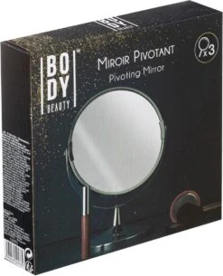 Dubbele Make-up Spiegel/scheerspiegel Op Voet 17 X 23 Cm Zilver - Badkamer Scheerspiegels Op Standaard -Cosmetica winkel 971x1200 1