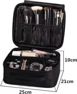 Make-up Koffer - Cosmetica Koffer - Visagie Opbergtas - Beauty Organizer Met Verstelbare Vakken - Roze -Cosmetica winkel 975x1200 3