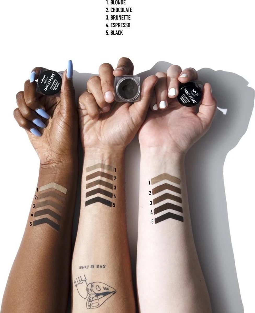 NYX Professional Makeup Tame & Frame Brow Pomade - Brunette TFBP03 - Wenkbrauwgel - 5 Gr 5 NYX Professional Makeup Tame & Frame Brow Pomade - Brunette TFBP03 - Wenkbrauwgel - 5 Gr - Afbeelding 5