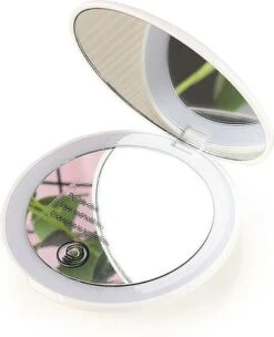 Led-verlichte Oplaadbare Compacte Make-up Spiegel Rond |1 X 2 X Vergroting | Make-upspiegel | Zakspiegel | Handspiegel | Reisspiegel | Dimbaar|als Cadeau | USB-lader | Rond | Zwart -Cosmetica winkel 976x1200 8