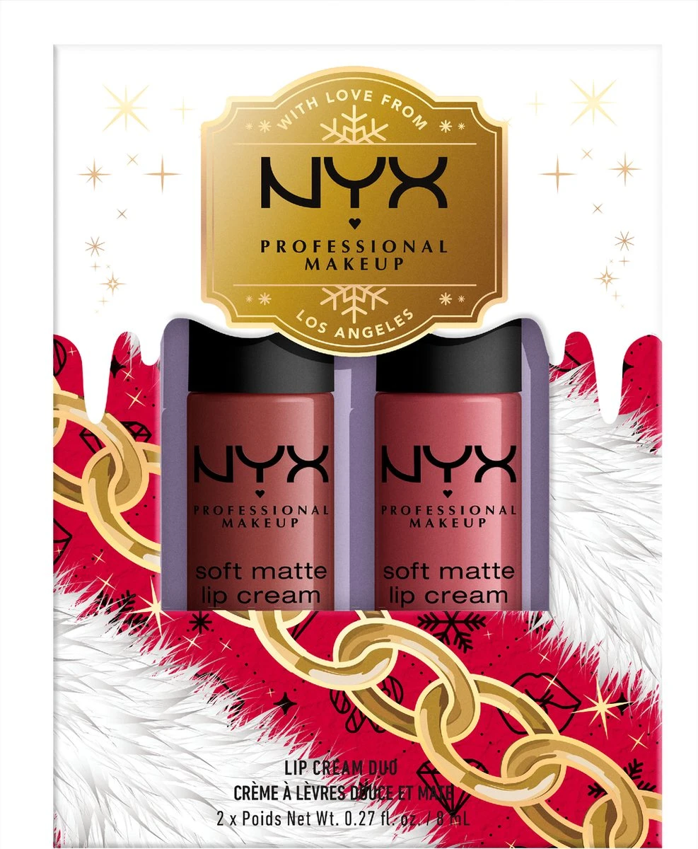 NYX Professional Makeup - Holidays 2022 Mrs Claus - Soft Matte Lip Cream Duo 02 - Roze 1 NYX Professional Makeup - Holidays 2022 Mrs Claus - Soft Matte Lip Cream Duo 02 - Roze